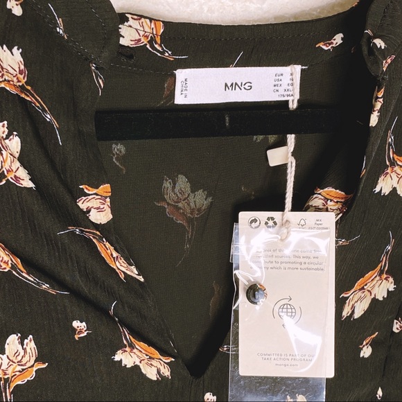 {Mango} black long sleeve printed dress - Picture 6 of 10